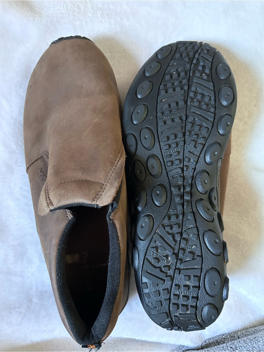 Merrell Brown Slip-On Leather Loafers for Men